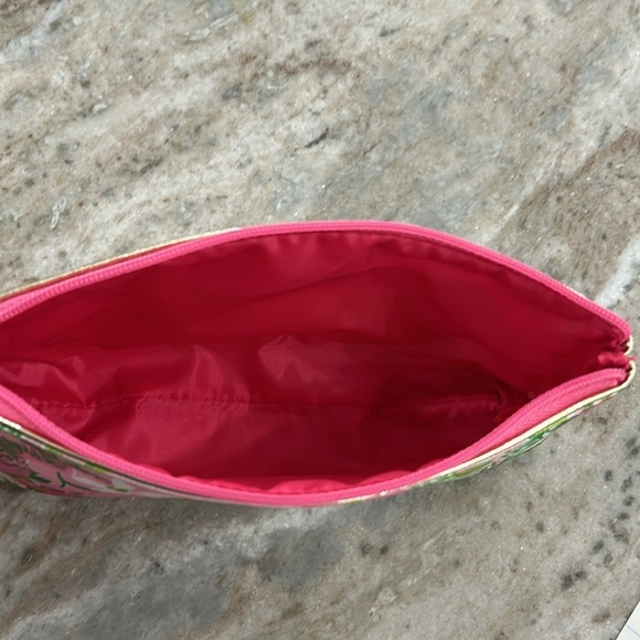 Lilly Pulitzer For Estée Lauder Tiger Lily Cosmetic Bag pink green zip - Picture 8 of 12